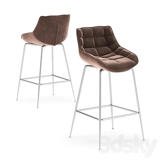 SEMI-BAR CHAIR B-140 MOCCO-VELVET 3DModel SEMI-BAR CHAIR B-140 MOCCO-VELVET 3DModel