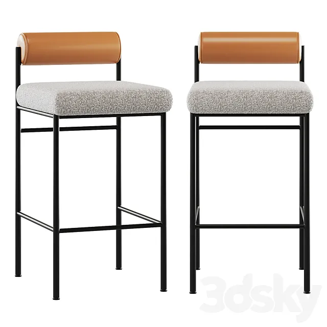 Semi-bar stool Balla Stool Group 3D Model