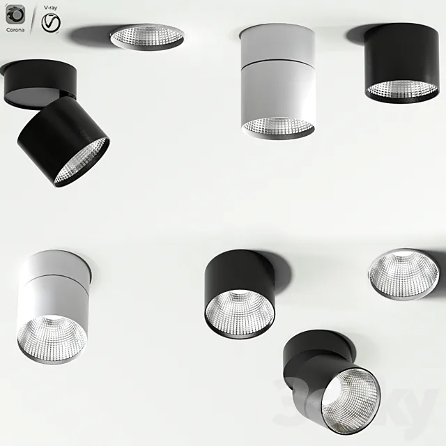 Semi Recessed Hoy Spot Light 3D Model