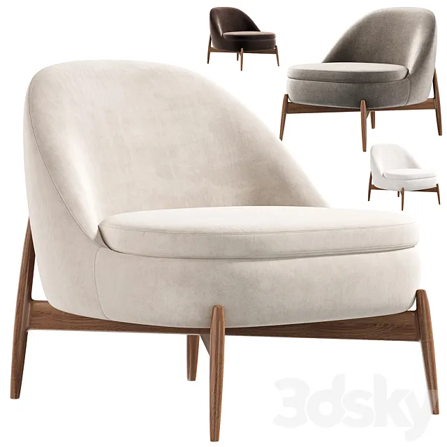 Sendai Easy Chair by Minotti armchairs 3D Model Sendai Easy Chair by Minotti armchairs 3D Model