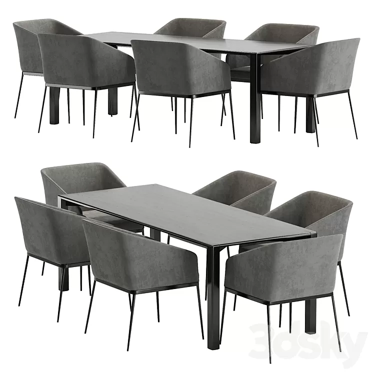 Senso chair & Aodt black table 3D Model Free Download