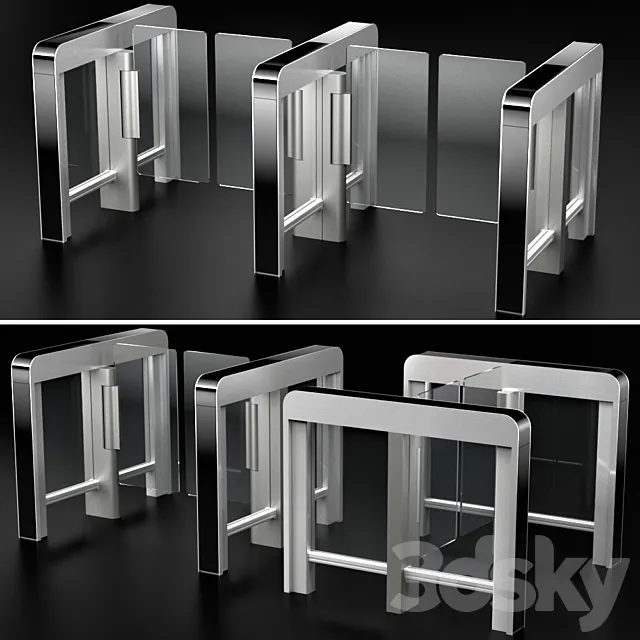 Sensor sliding gate turnstiles 3D Model Sensor sliding gate turnstiles 3D Model
