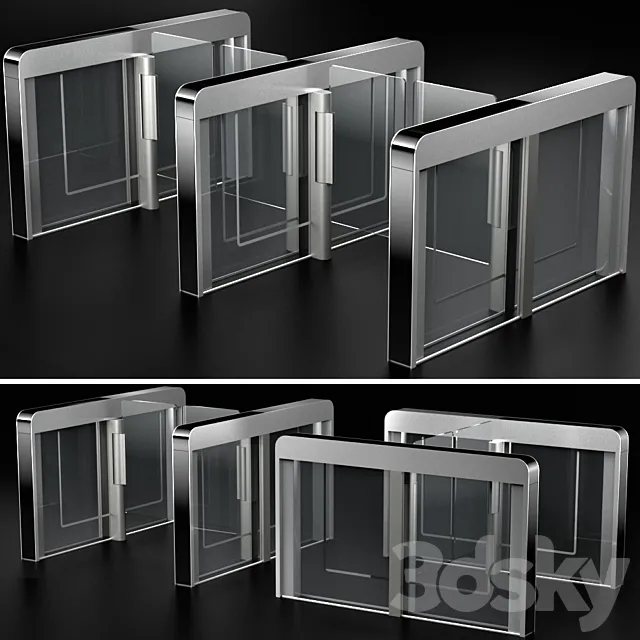 Sensor sliding gate turnstiles 3DModel