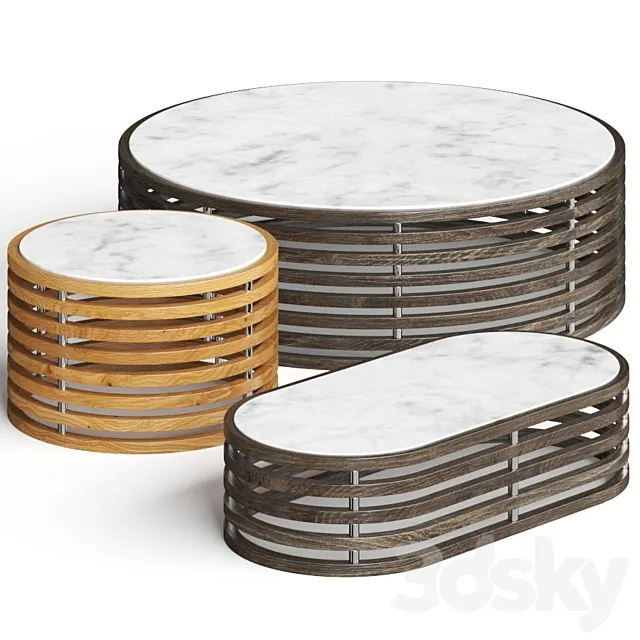 Seora Oyster Coffee Tables 3D Model