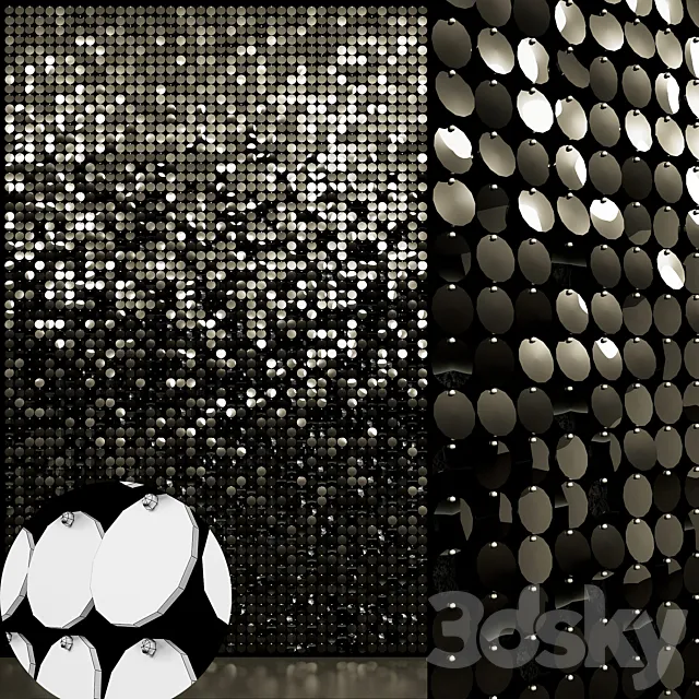 sequins metal wall 3D Model