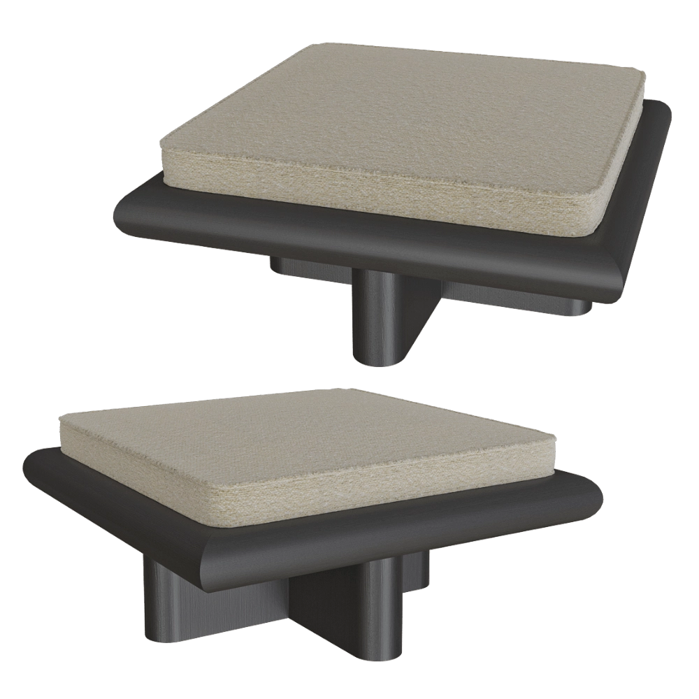 Serax – Bench S coco natural + frame tulipwood stained dark Taka 3D Model