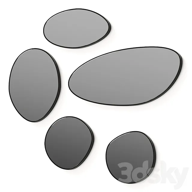 Serax C Black Wall Mirrors 3D Model