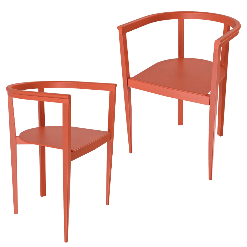 Serax – Chair beech orange Elé 3D Model