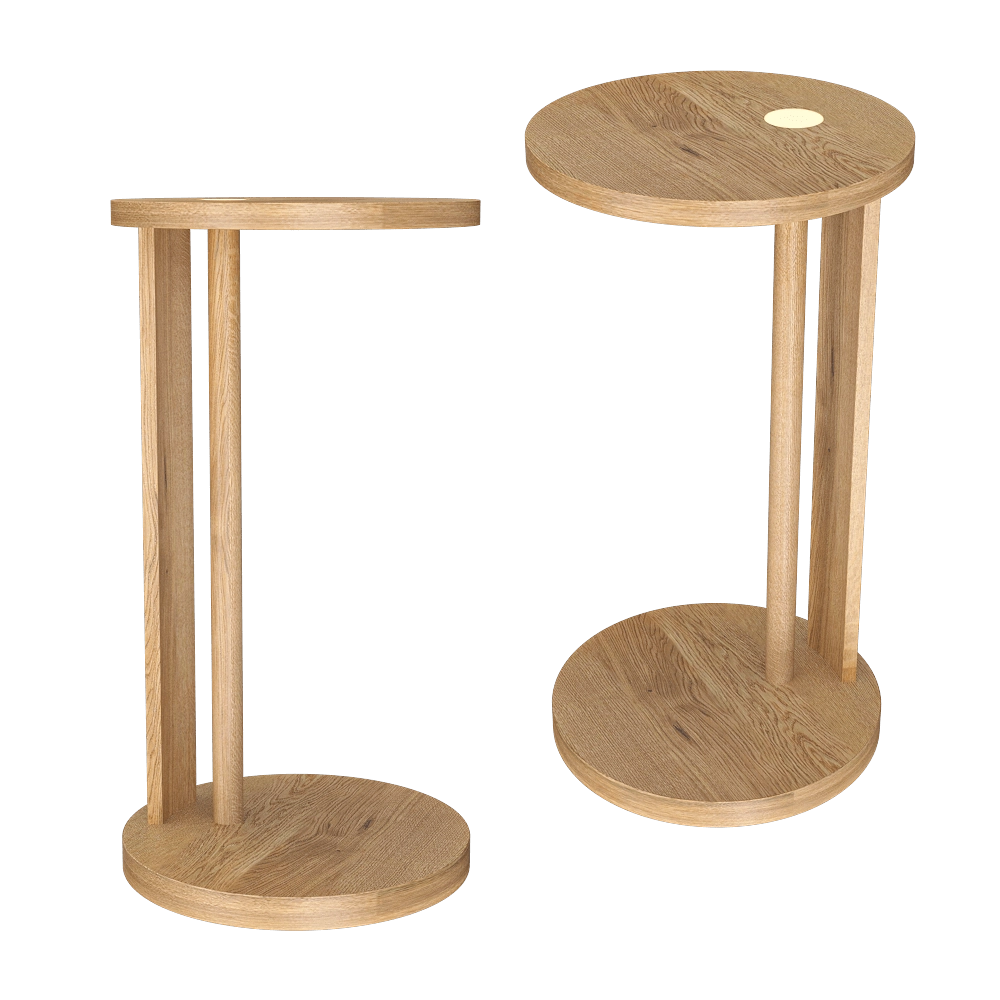 Serax – Side table L with LED light oak light brown Aura 3D Model