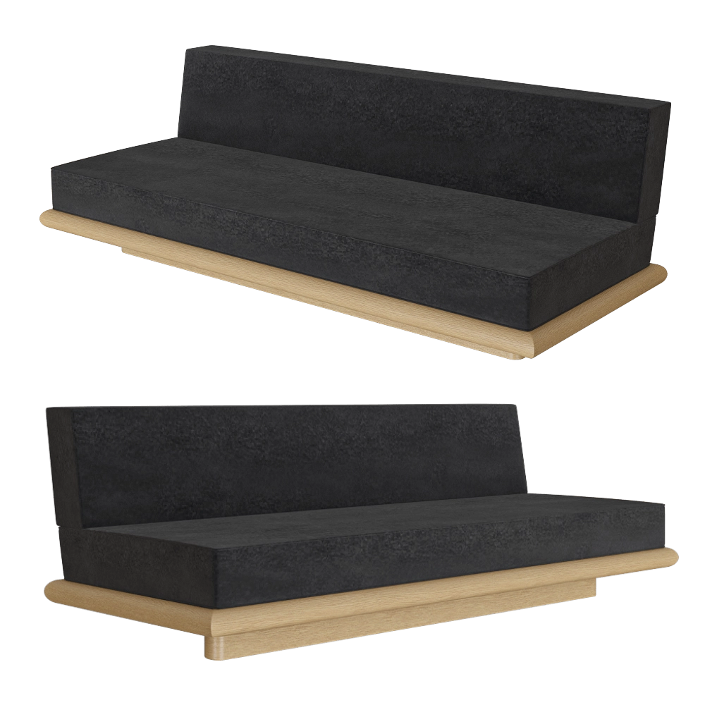 Serax – Sofa licot black + frame oak natural Ono 3 3D Model