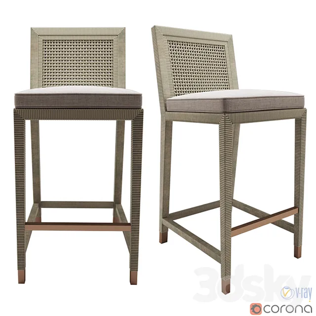 Serena and Lily Balboa counter stool 3D Model Serena and Lily Balboa counter stool 3D Model