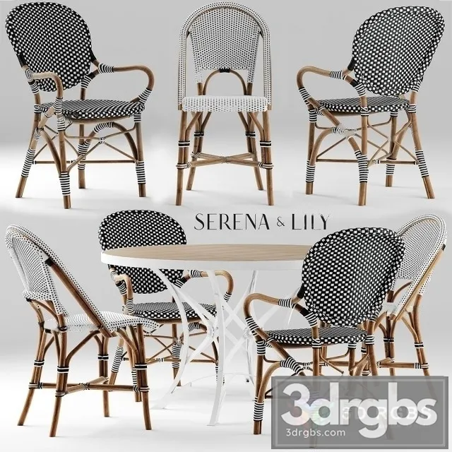 Serena Lily Table and Chair 3D Model Download