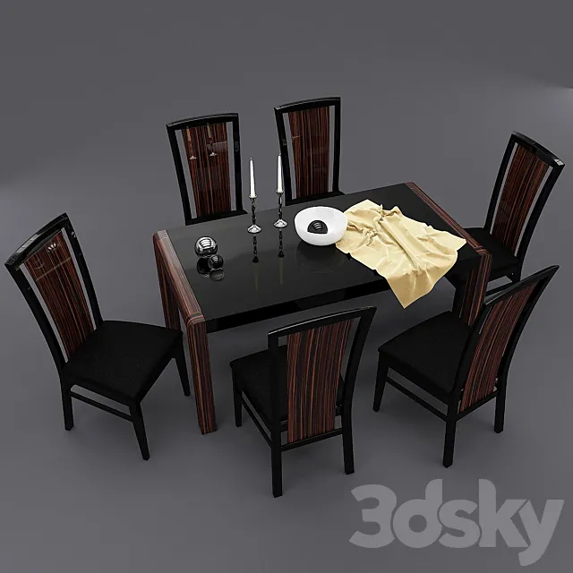 Serenissima _ Polar dinner group 3D Model Serenissima _ Polar dinner group 3D Model