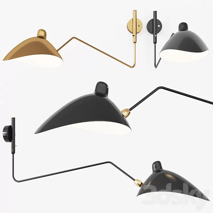 Serge Mouille AP1BC Wall Lamp Sconce 3D Model Free Download
