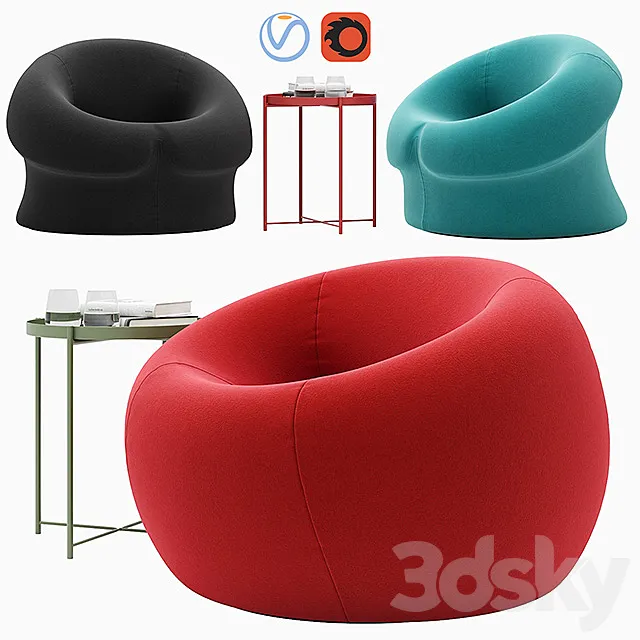 Serie Up 2000 armchairs 3D Model Serie Up 2000 armchairs 3D Model