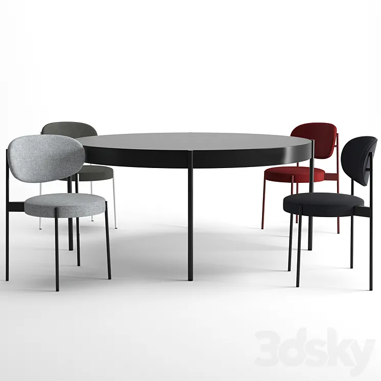 Series 430 Chair + Table By Verpan 3D Model Free Download