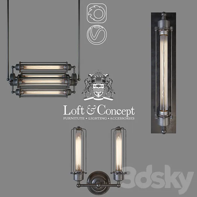 Series Loft Industrial Edison Cage 3DModel