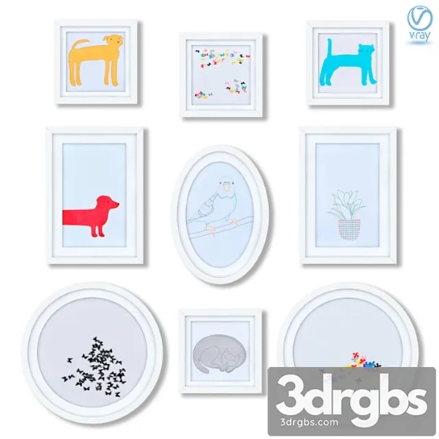 Series of Childrens Posters For Children’s Room Decoration 1 3D Model Download