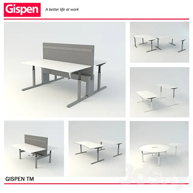 Series of Office tables of GISPEN TM 3D Model