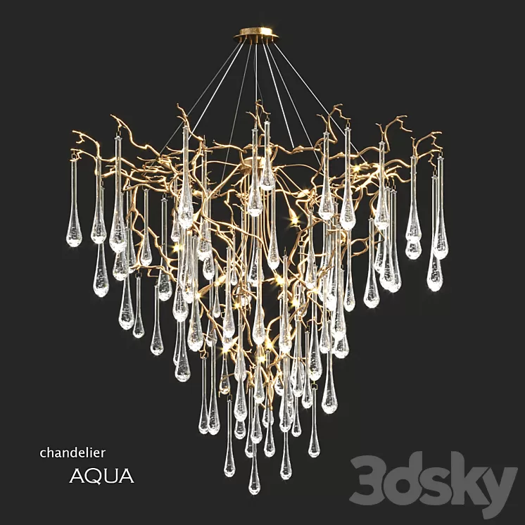 Serip Aqua 19 Lamp Funnel Bespoke Chandelier 3D Model Serip Aqua 19 Lamp Funnel Bespoke Chandelier 3D Model