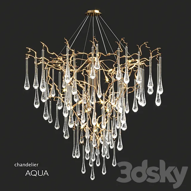 Serip Aqua 19 Lamp Funnel Bespoke Chandelier 3DModel