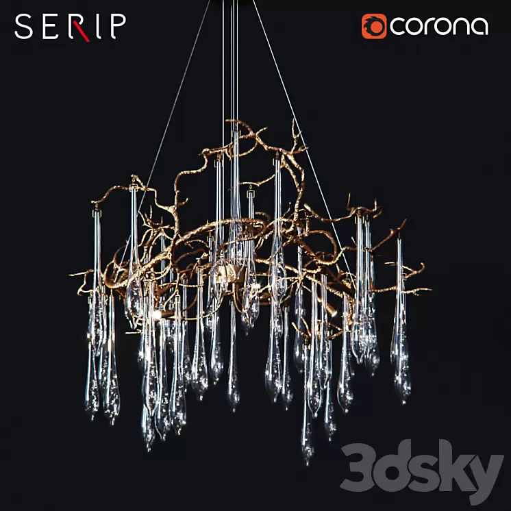 SERIP AQUA CT3258 / 8 CHANDELIER 3D Model SERIP AQUA CT3258 / 8 CHANDELIER 3D Model