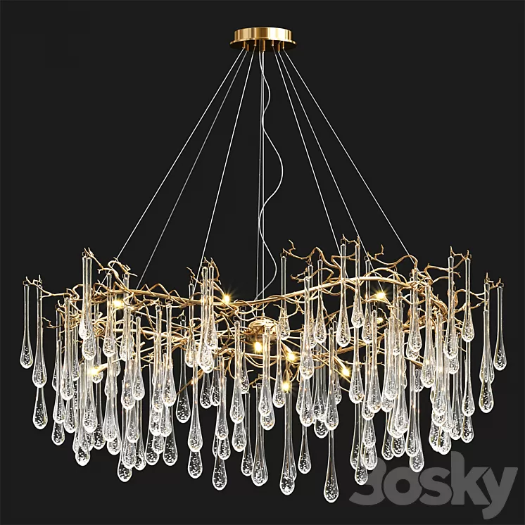 Serip Big AQUA Chandelier 3D Model Free Download