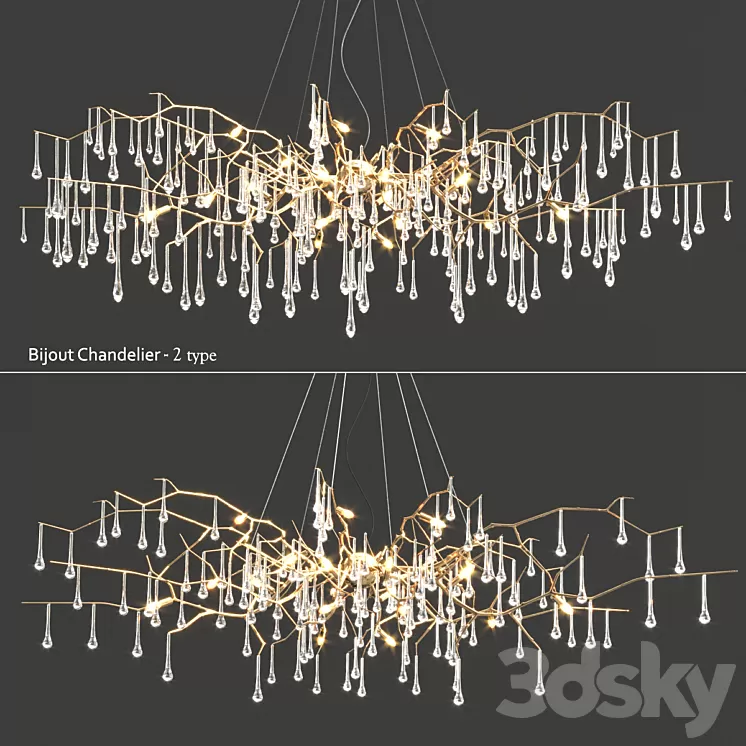 Serip Bijout Chandelier – 2 type 3D Model Serip Bijout Chandelier – 2 type 3D Model