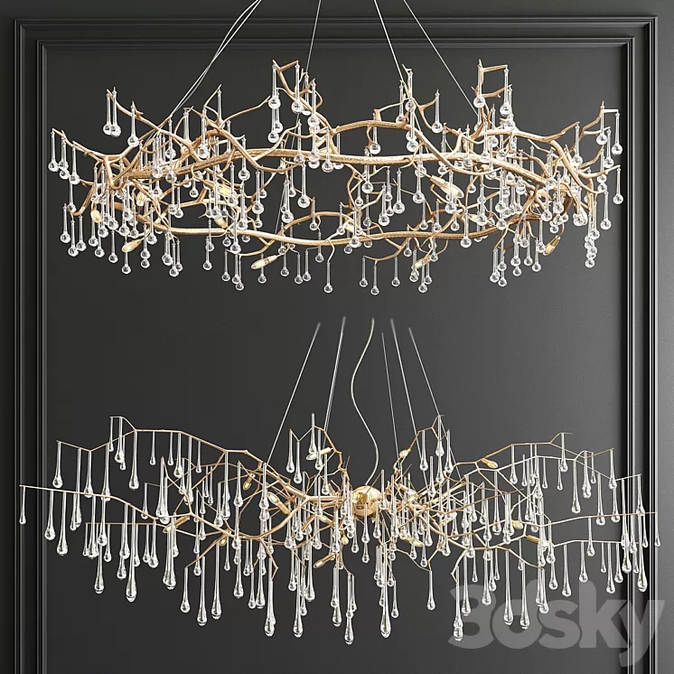 Serip Bijout Chandelier – 2 types 3D Model Serip Bijout Chandelier – 2 types 3D Model