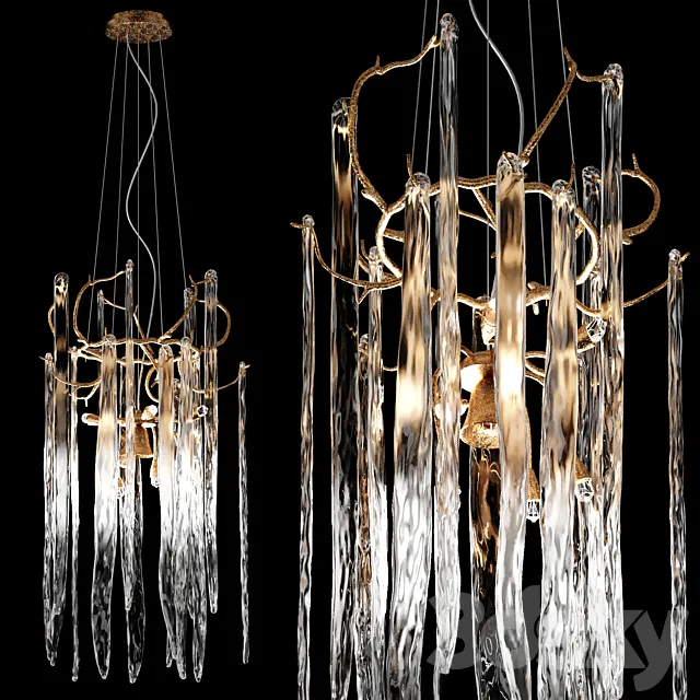 Serip Waterfall Chandelier 55cm 3D Model