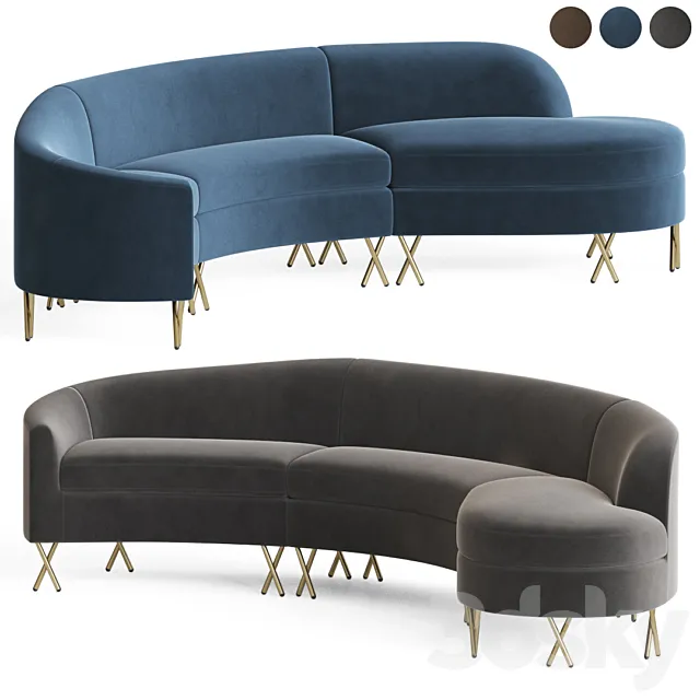 Serpentine Sectional Sofa 3D Model Serpentine Sectional Sofa 3D Model