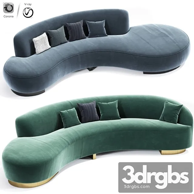 Serpentine Sofa And Freeform Curve 3D Model Download