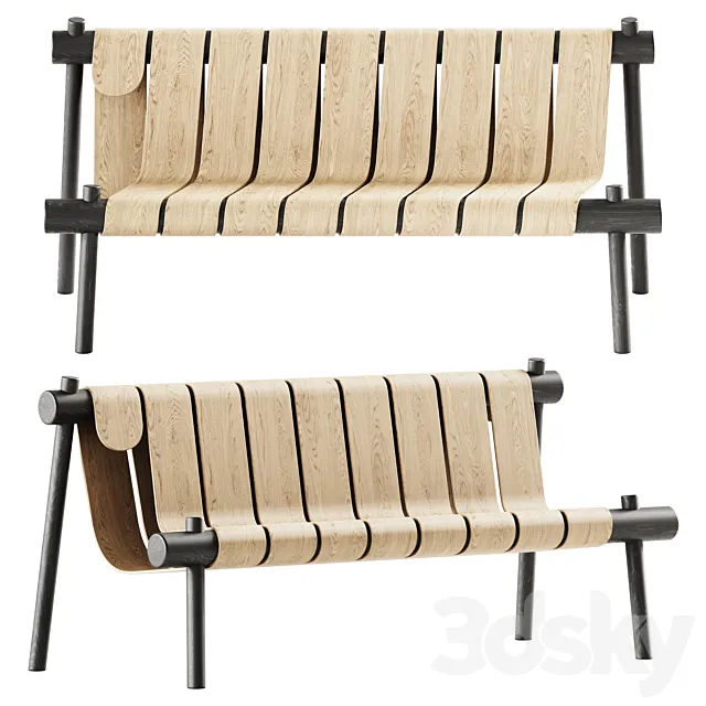 Serpentine Sofa by Nola Industrier _ Bench 3DModel Serpentine Sofa by Nola Industrier _ Bench 3DModel