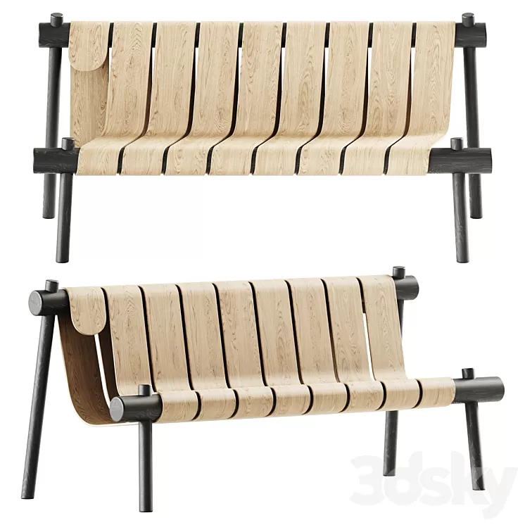 Serpentine Sofa by Nola Industrier / Bench 3D Model Serpentine Sofa by Nola Industrier / Bench 3D Model