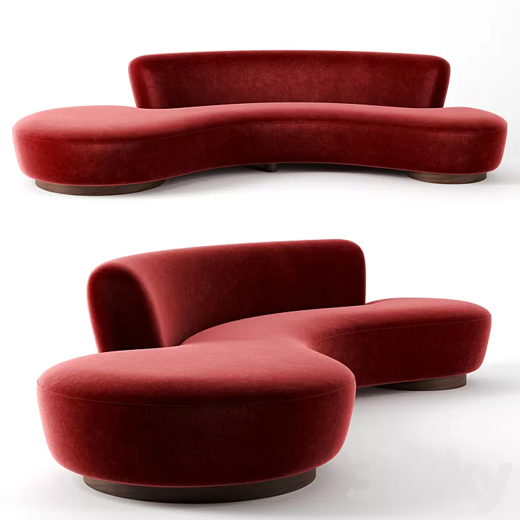 Serpentine Sofa by Vladimir Kagan 3D Model
