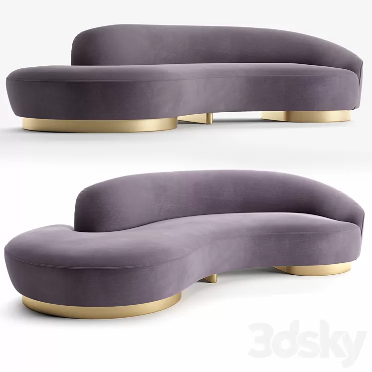 Serpentine Sofa with Arm 3D Model Serpentine Sofa with Arm 3D Model