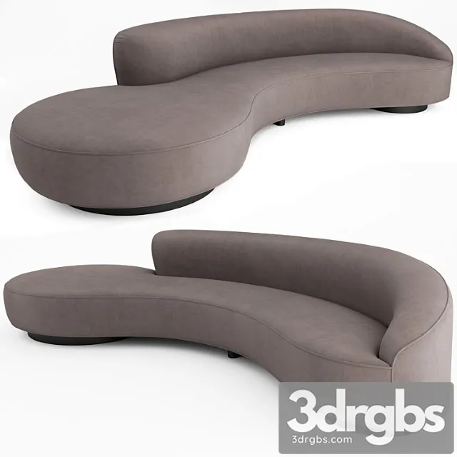 Serpentine sofa with arm – vladimir kagan 2 3D Model Download
