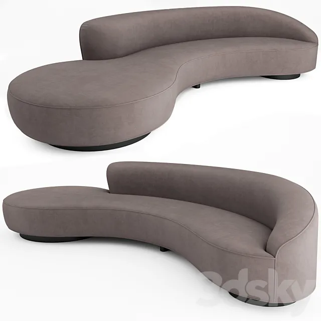 Serpentine Sofa with Arm – Vladimir Kagan 3DModel Serpentine Sofa with Arm – Vladimir Kagan 3DModel