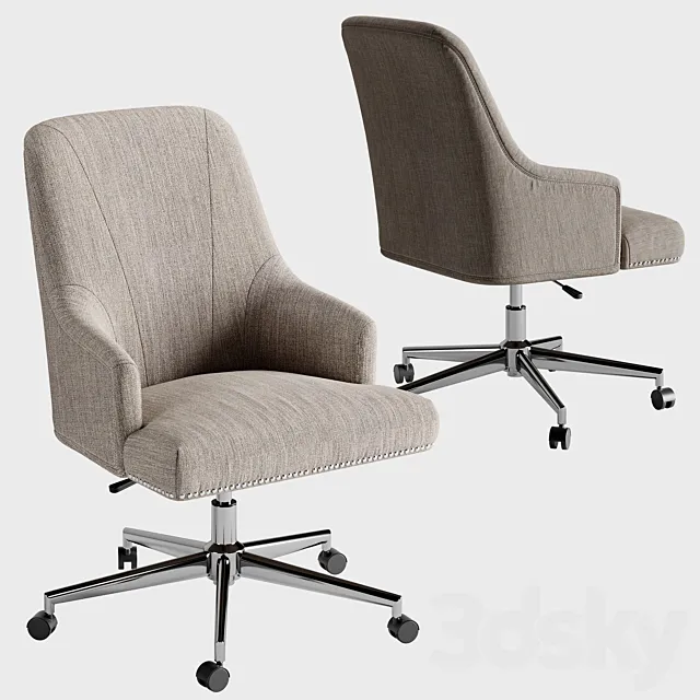 Serta Leighton Home Office Chair Soft Medium Gray 3D Model