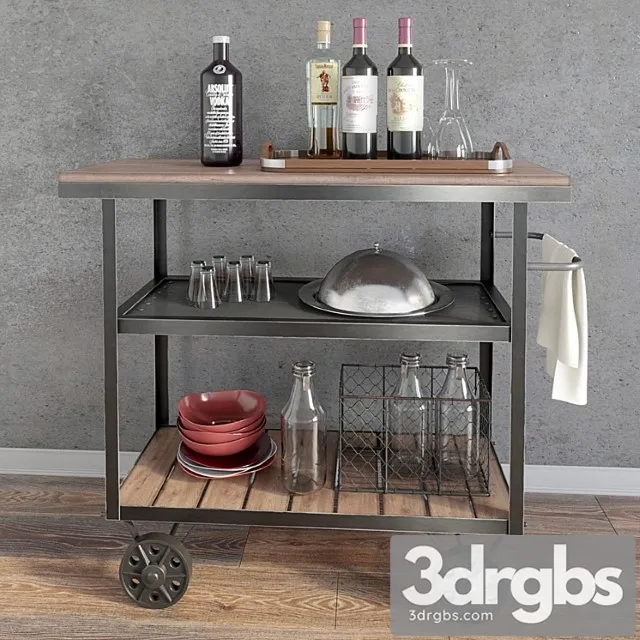 Serving Cart Nazya 3D Model Download