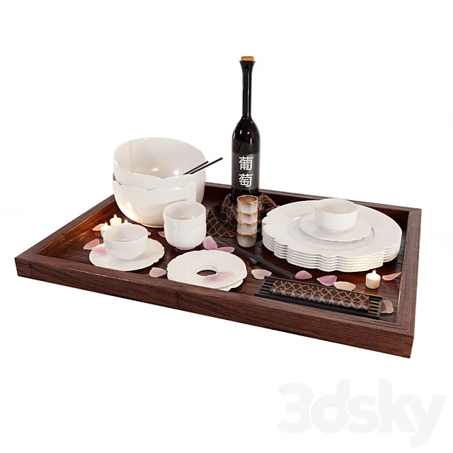 Serving Japanese dishes 3DModel