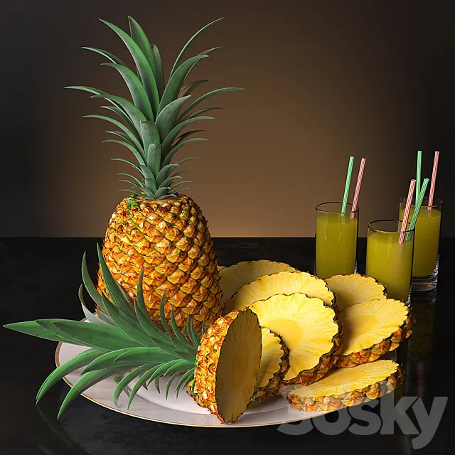serving of pineapple 3DModel