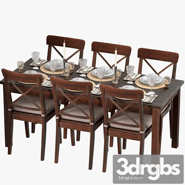 Serving-table + chair 2 3D Model Download
