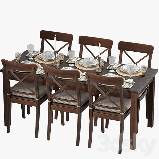 Serving-Table + chair 3D Model