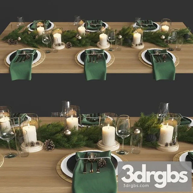 Serving Table Set 003 3D Model Download
