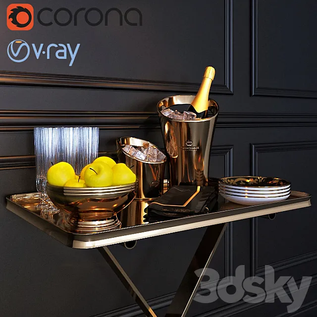 Serving trolley _ dinner wagon 3DModel