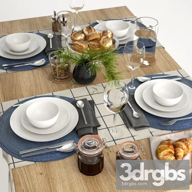 Serving With Croissants 3D Model Download