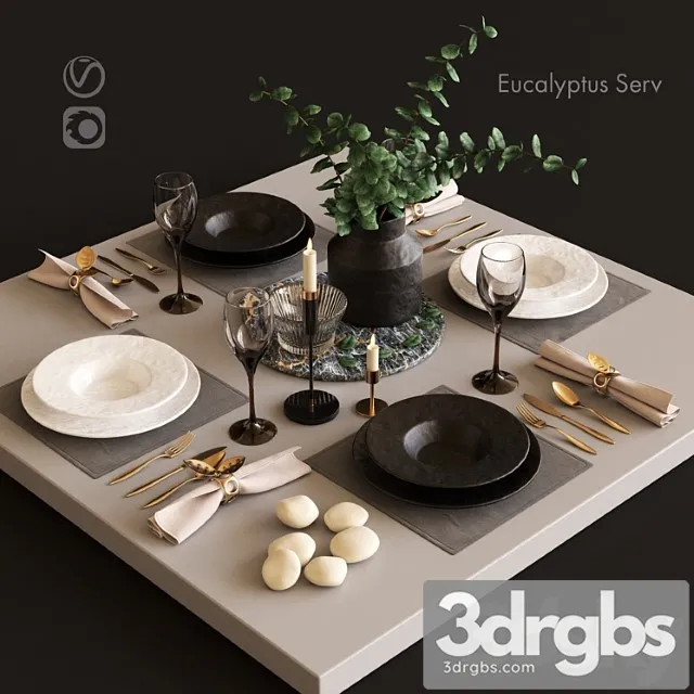 Serving With Eucalyptus 3D Model Download