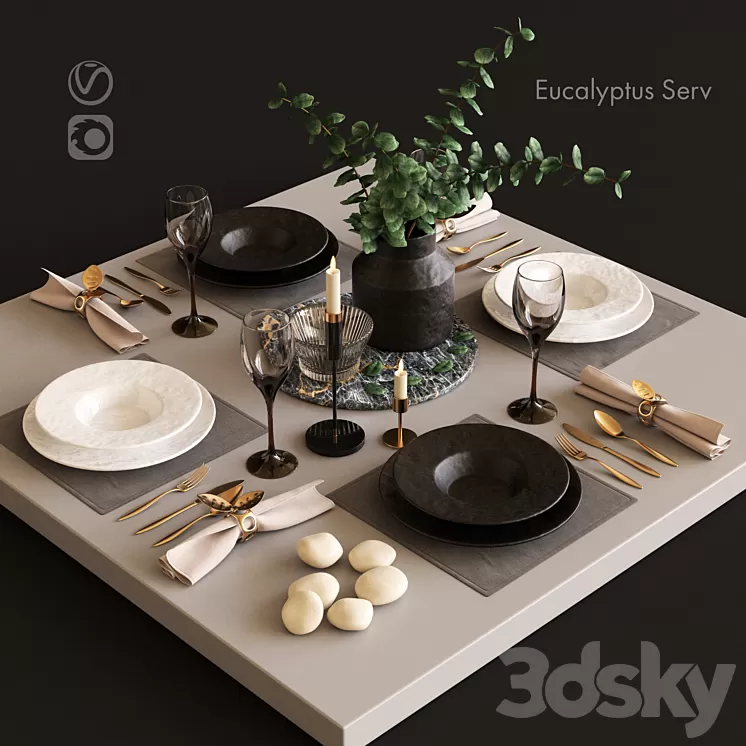Serving with Eucalyptus 3D Model