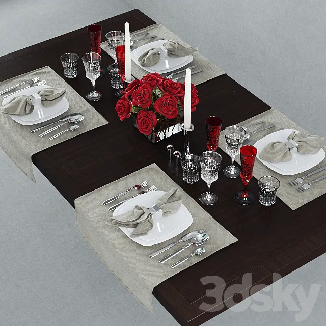 Serving with roses 3DModel